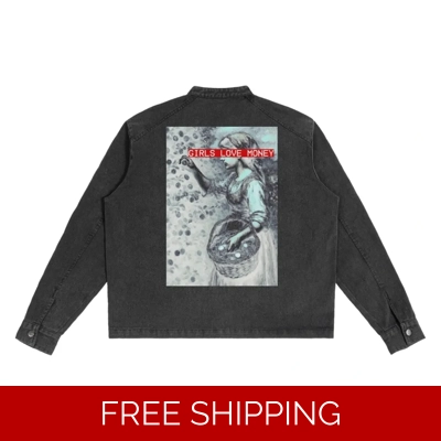 Girls Love Money - Berry Demin Jacket